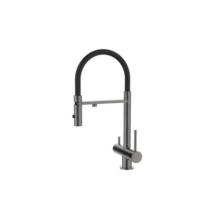 Смеситель для кухни IDDIS Ace ACEGMFFi05 с фильтром и гибким изливом, графит