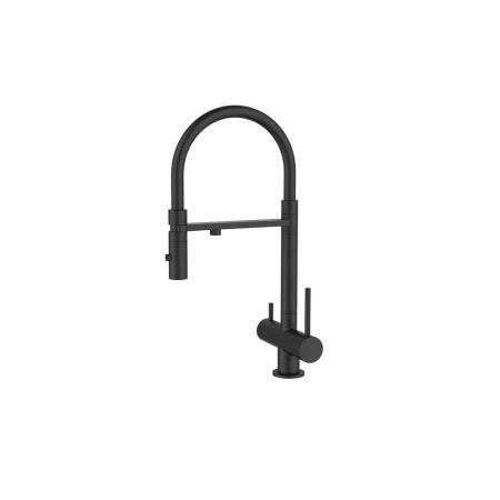 Смеситель для кухни IDDIS Ace ACEBLFFi05 с фильтром и гибким изливом, черный матовый