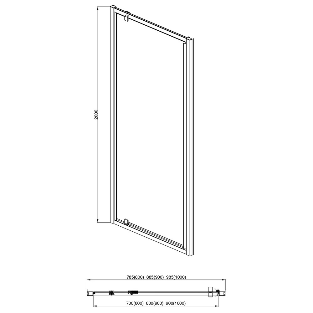 Душевая дверь Aquatek AQ ARI PI 09020CH (старый AQNAA6211-90) 90x200, распашная, хром