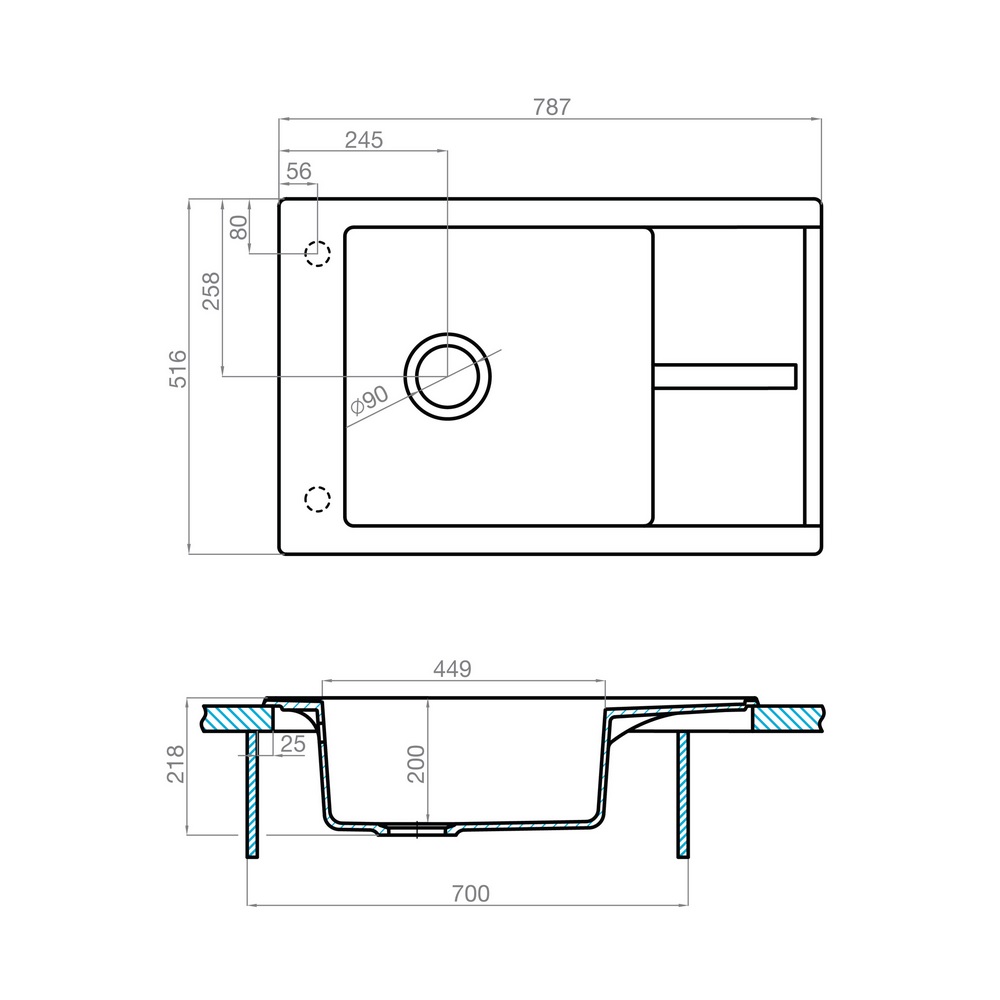 Мойка кухонная Делия 78 песочный 1A715132DE220 218*787*516 РАСПРОДАЖА витринный экземпляр