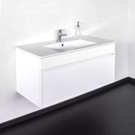 Тумба-умывальник Comforty Мадрид 100 белый матовый с раковиной Comforty 100E