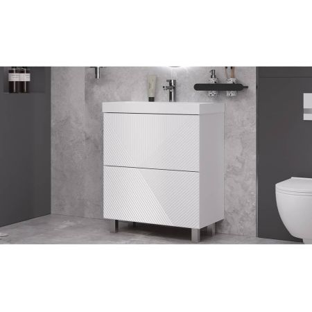 Напольная тумба 60 см Velvex EDGE tnEDG.60.2Y-21 белая с раковиной 9696-60***