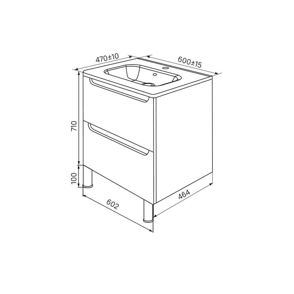 Тумба напольная 60 см IDDIS Edifice EDI60WFi95K с умывальником, белая РАСПРОДАЖА витринный экземпляр