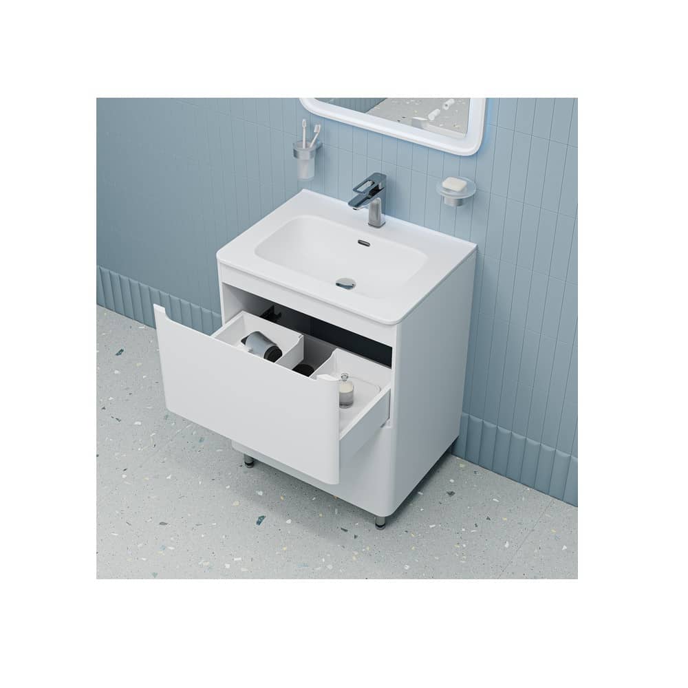 Тумба напольная 60 см IDDIS Edifice EDI60WFi95K с умывальником, белая РАСПРОДАЖА витринный экземпляр