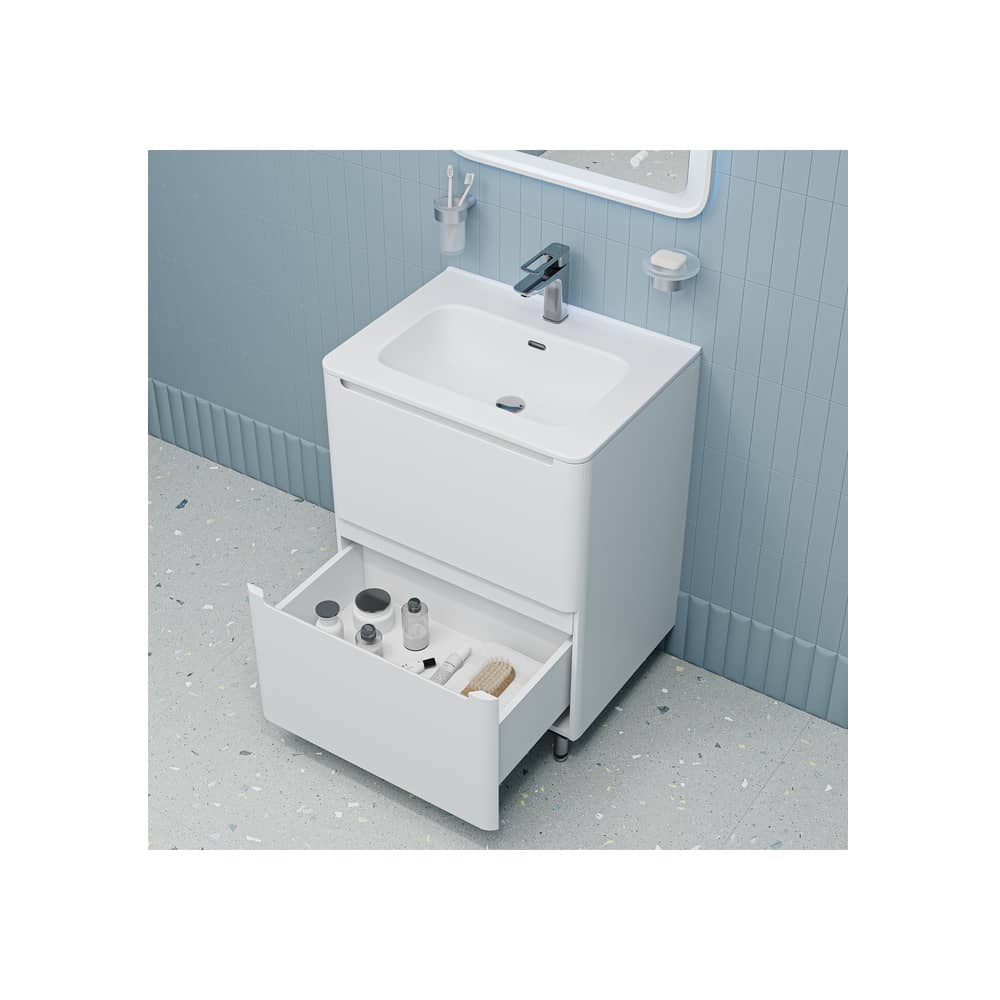 Тумба напольная 60 см IDDIS Edifice EDI60WFi95K с умывальником, белая РАСПРОДАЖА витринный экземпляр