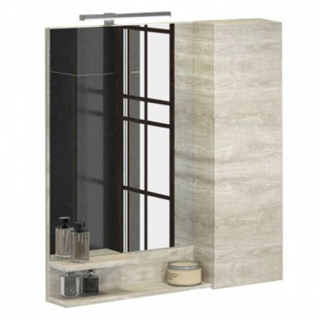 Верона 90 Зеркало-шкаф 80х90х15 см Дуб белый