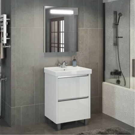 Дублин 60 Тумба-умывальник Белый глянец 85х60х46 см с раковиной Comforty 8056 Дублин 60 Тумба-умывальник Белый глянец 85х60х46 см с раковиной Comforty 8056
