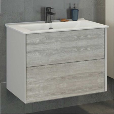 Женева 75 Тумба-умывальник подвесная Дуб белый 55х77х47 см с раковиной Comforty 75E Женева 75 Тумба-умывальник подвесная Дуб белый 55х77х47 см с раковиной Comforty 75E