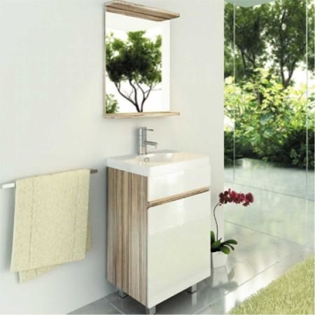 К-50 Зеркало с полкой 70х50х14 см Белый глянец