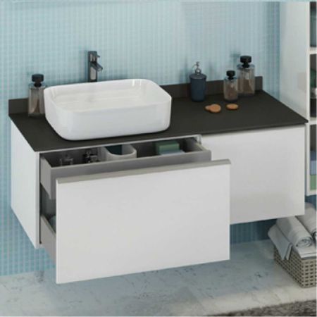 Милан 120 Тумба-умывальник подвесная 55х120х52 см Белая с раковиной Comforty T-Y9378