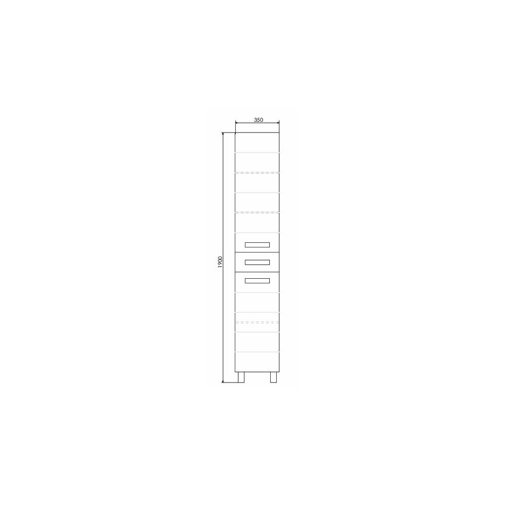 Модена М-35 Шкаф-колонна 1900х350х320 мм Белая матовая