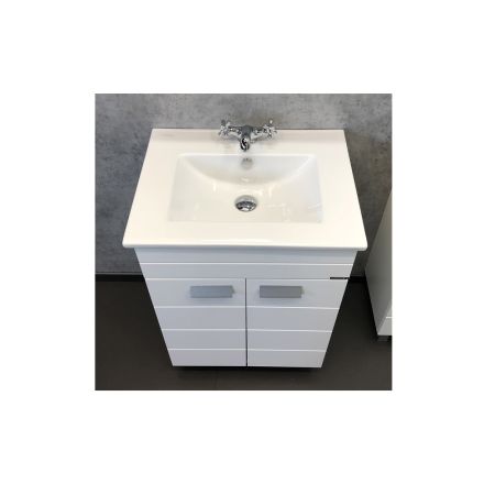 Модена М-60 Тумба-умывальник 87х61х47 см Белая матовая с раковиной Quadro 60 QDR60SLWB01