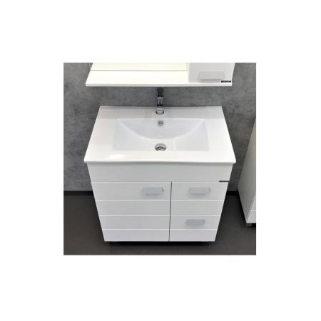 Модена М-75 Тумба-умывальник 875х755х465 мм Белая матовая с раковиной Quadro 75 QDR75SLWB01