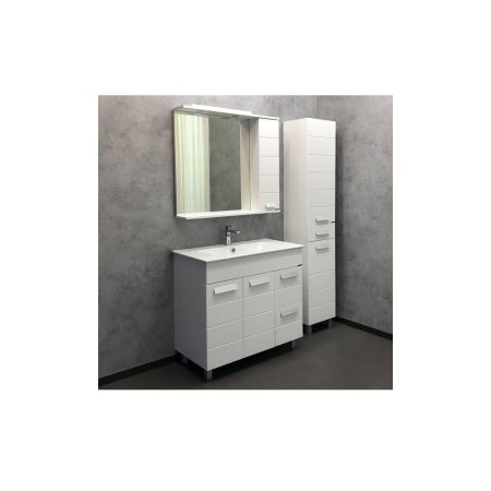 Модена М-90 Зеркало-шкаф 790х900х155 мм Белый матовый