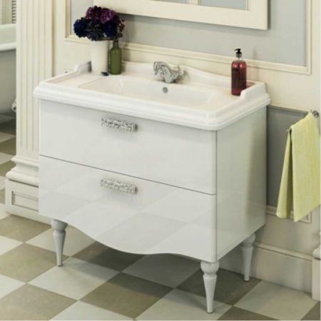 Монако 100 Тумба-умывальник 85х97х46 см Белый с раковиной Comforty 3310