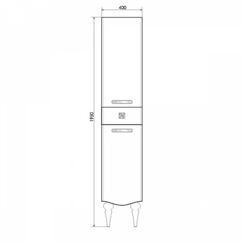 Монако 40 Шкаф-колонна 1950х400х322 мм Белый, правая