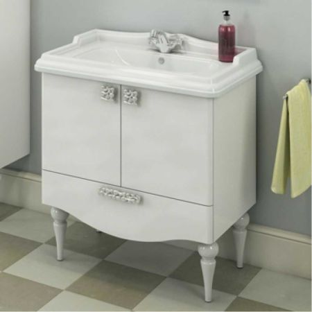 Монако 80-1 Тумба-умывальник 850х800х488 мм Белый с раковиной Comforty 3380