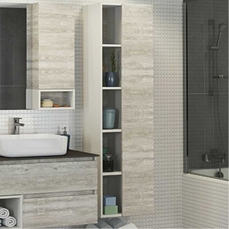 Прага 45 Шкаф-колонна 160х45х32 см Дуб белый