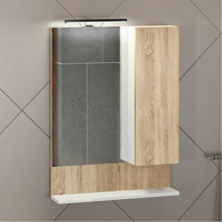 Рига 60 Зеркало-шкаф 80х60х13 см Дуб сонома