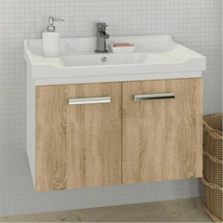 Рига 70 Тумба-умывальник 55х72х47 см Дуб сонома с раковиной Comforty 9335-70 Рига 70 Тумба-умывальник 55х72х47 см Дуб сонома с раковиной Comforty 9335-70