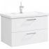 Тумба подвесная Манчестер MAN01082 белый + умывальник Фостер 80