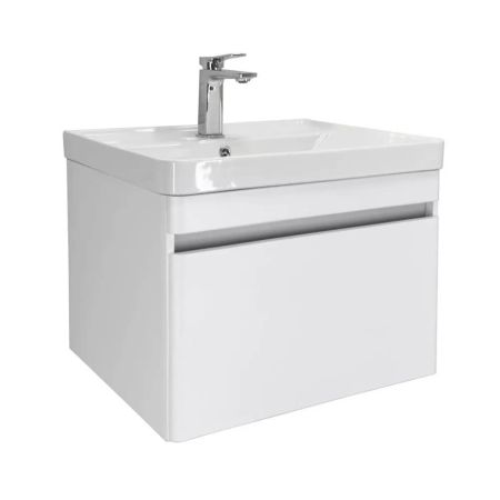 Тумба-умывальник подвесная Comforty Валдай-60П белая матовая с раковиной Comforty 4460