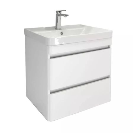 Тумба-умывальник подвесная Comforty Валдай-60П2 белая матовая с раковиной Comforty 4460