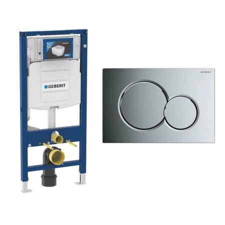 Инсталляция для подвесного унитаза GEBERIT Duofix 111.300.00.5 112 см + крепления 111.815.00.1 + 115.770.21.5 Sigma01 смывная клавиша двойной смыв, глянцевый хром Инсталляция для подвесного унитаза GEBERIT Duofix 111.300.00.5 112 см + крепления 111.815.00.1 + 115.770.21.5 Sigma01 смывная клавиша двойной смыв, глянцевый хром