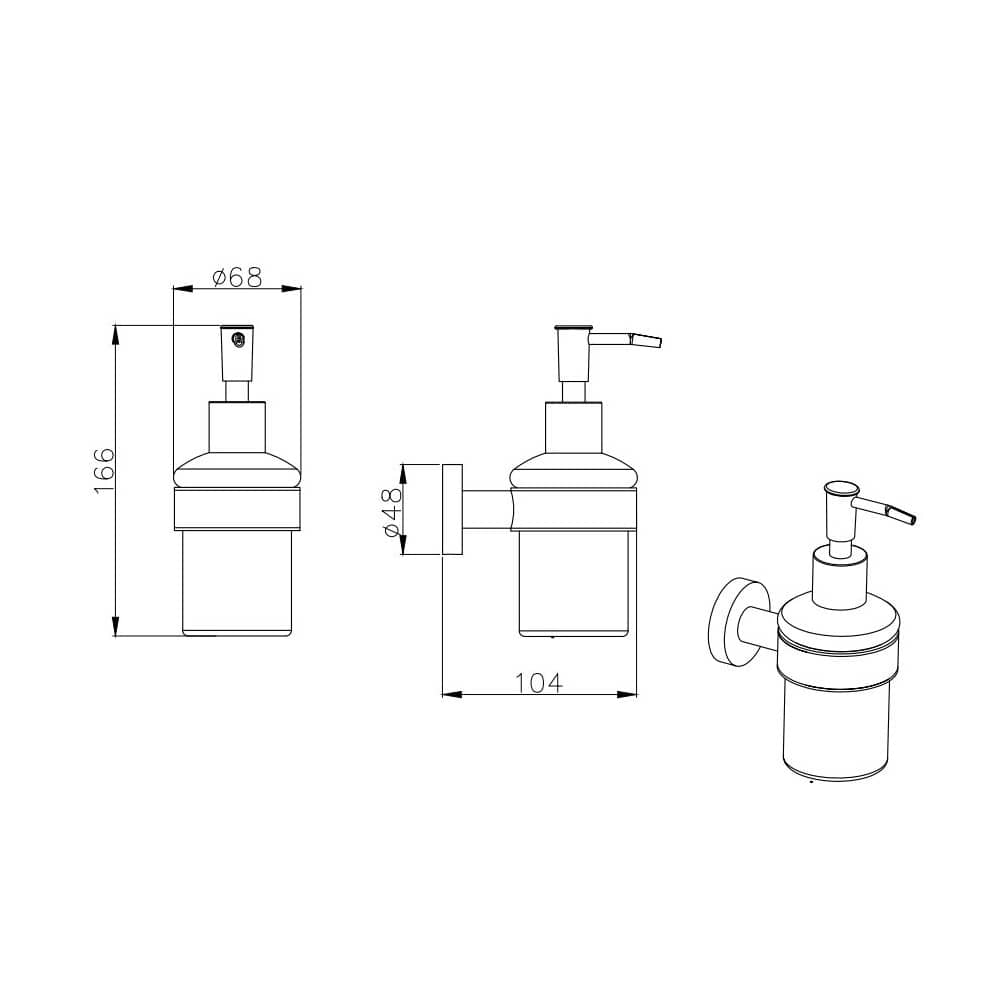 Дозатор для жидкого мыла Aquatek Вега AQ4005CR, белый, хром