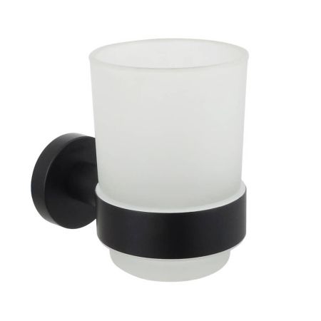 Стакан с держателем Aquatek Вега AQ4004MB, белый, черный