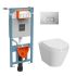 SET VitrA Integra Round L-box 9004B003-7202: инсталляция + клавиша + безободковый унитаз с крышкой микролифт