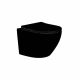 Унитаз подвесной безободковый AQUATEK AQ1901-00 Европа 525х360х320, тонкое сиденье с плавным закрыванием, крепеж, черный матовый