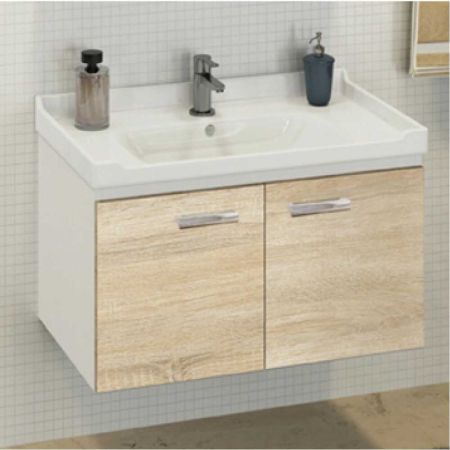 Рига 80 Тумба-умывальник 55х82х47 см Дуб сонома с раковиной Comforty 9335-80 Рига 80 Тумба-умывальник 55х82х47 см Дуб сонома с раковиной Comforty 9335-80