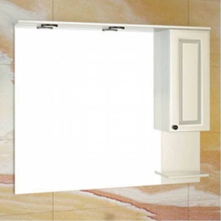 Севилья 100 Зеркало-шкаф 820х1000х155 мм Слоновая кость + светильники