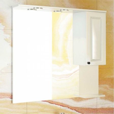 Севилья 85 Зеркало-шкаф 820х850х155 мм Слоновая кость + светильники