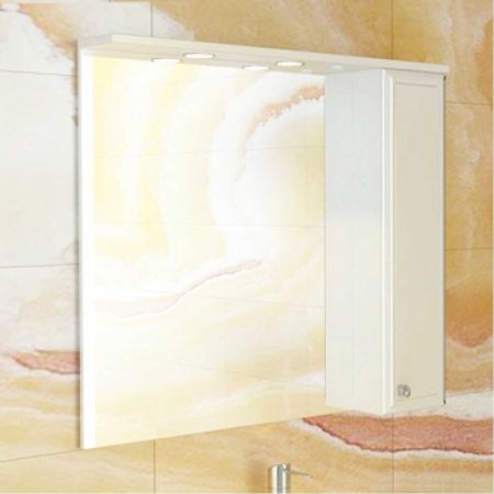 Сочи 85 Зеркало-шкаф 820х840х155 мм Белый + светильники