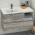 Турин 90L Тумба подвесная 495х905х470 Дуб бежевый с раковиной Comforty 9090EL