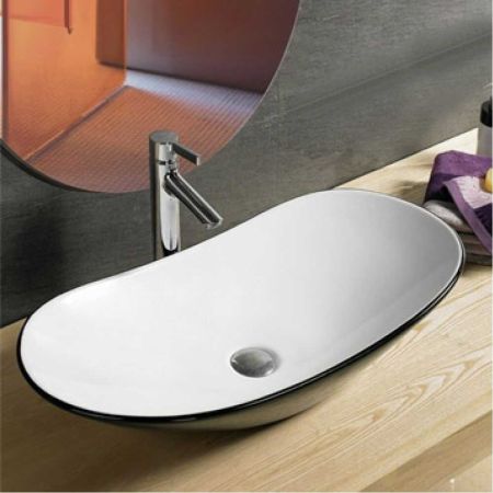 Умывальник COMFORTY 7811ABW черный/белый 150х615х360