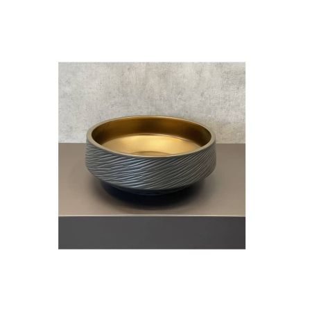 Умывальник COMFORTY J2091 черный/бронза 145х415х415