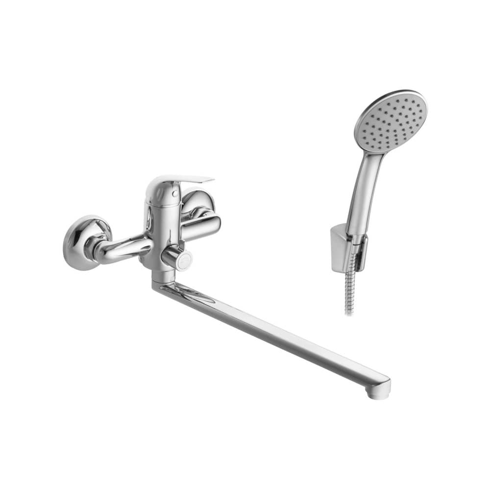 Смеситель для ванны Santek Нико, длинный излив, с аксессуарами, хром, WH5A12005C001 Смеситель для ванны Santek Нико, длинный излив, с аксессуарами, хром, WH5A12005C001