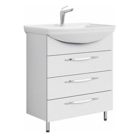 Тумба-умывальник Аллегро Agr.01.07/3 с раковиной Стиль 750 напольная, белая