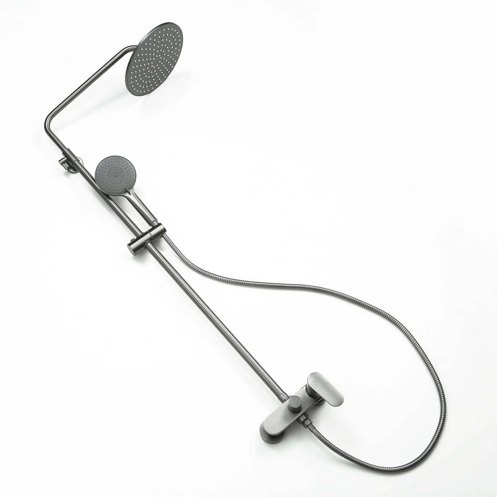 Душевая система без излива с верхним душем Aquatek Ника AQ2860BGM, оружейная сталь