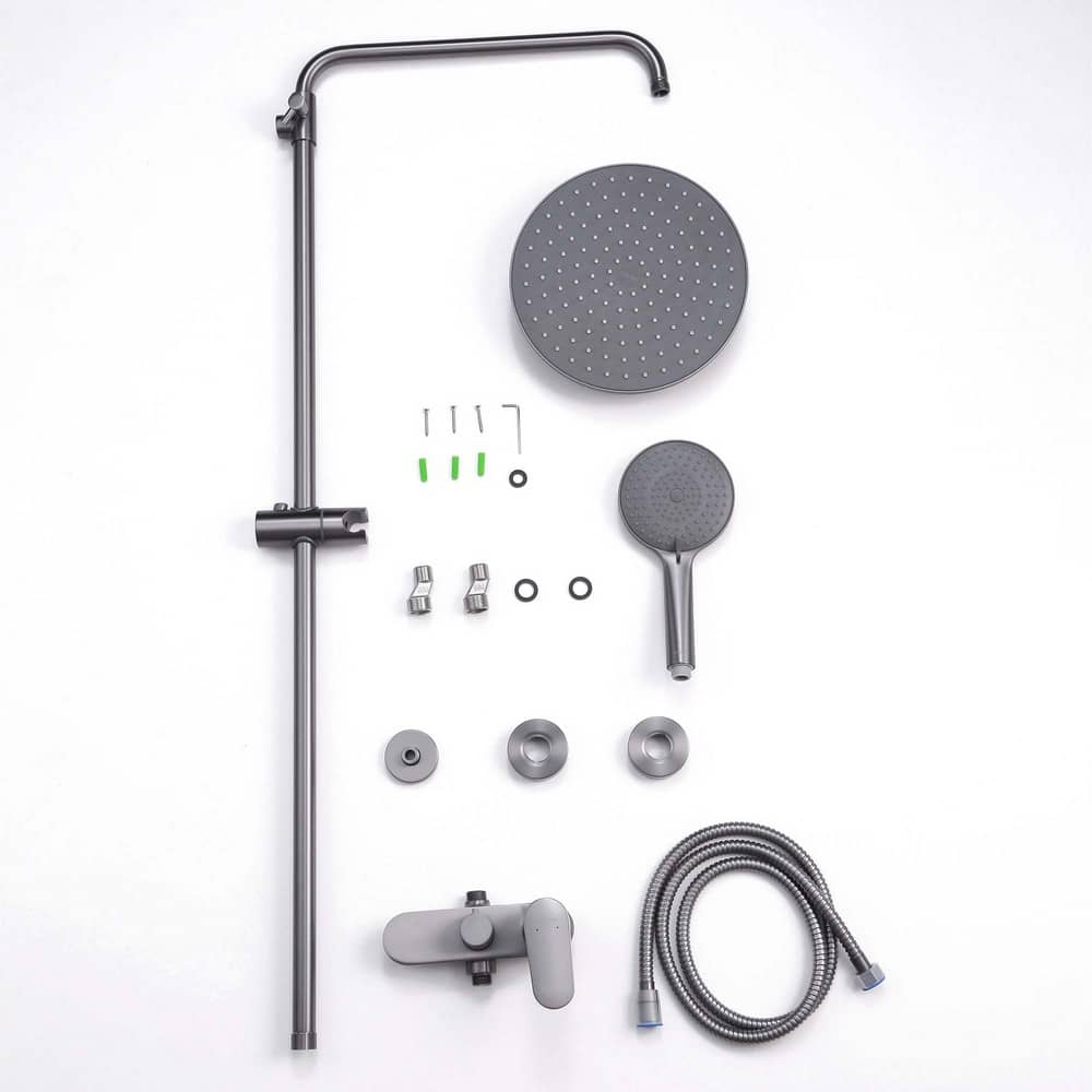 Душевая система без излива с верхним душем Aquatek Ника AQ2860BGM, оружейная сталь