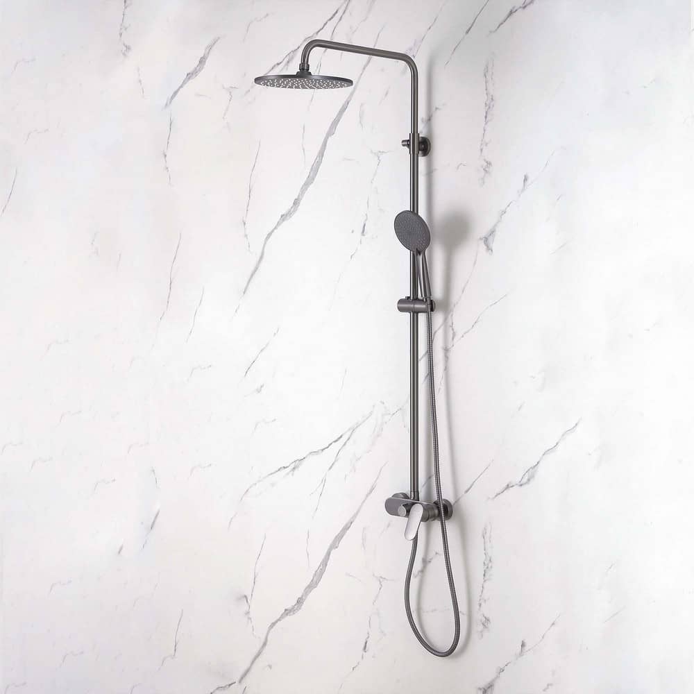 Душевая система без излива с верхним душем Aquatek Ника AQ2860BGM, оружейная сталь