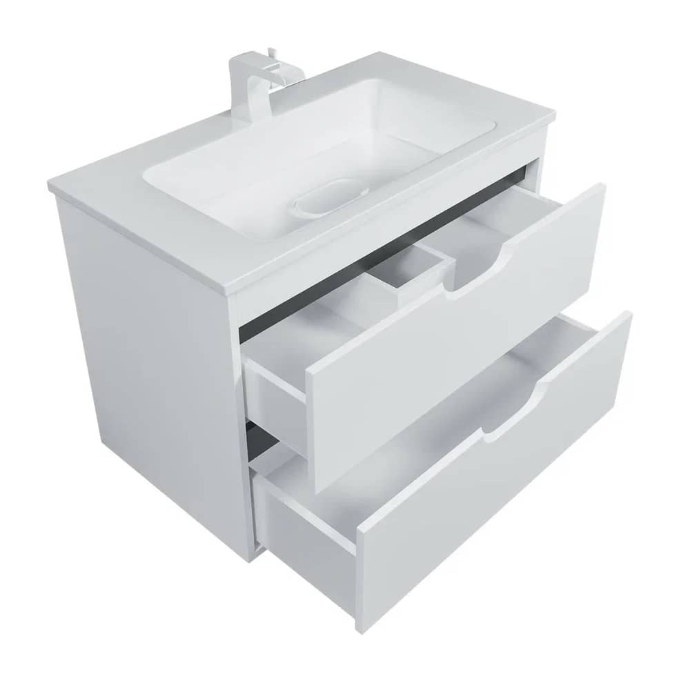 Тумба подвесная Uperwood Modul 80 см 393020560 белая матовая/графит с раковиной