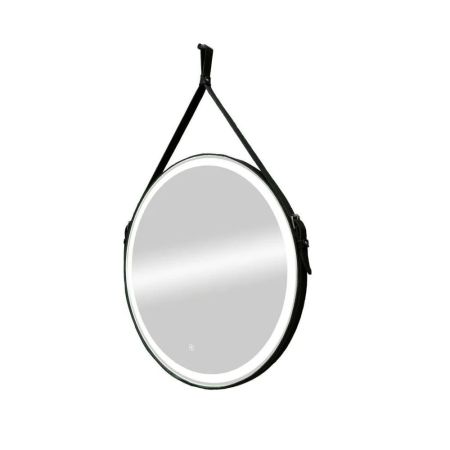 Зеркало Millenium Black Led ЗЛП969 с сенсором на ремне, натуральная кожа, черный