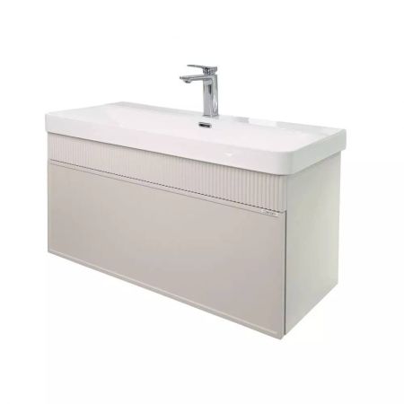 Тумба-умывальник Comforty Мадрид 100M серый шёлк с раковиной Comforty CF19595BX-100