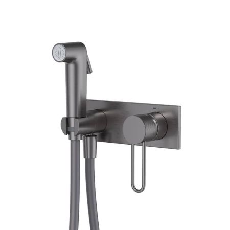 Встраиваемый смеситель с гигиеническим душем с защитным клапаном IDDIS Duna DUNGMV0i08, графит матовый Встраиваемый смеситель с гигиеническим душем с защитным клапаном IDDIS Duna DUNGMV0i08, графит матовый