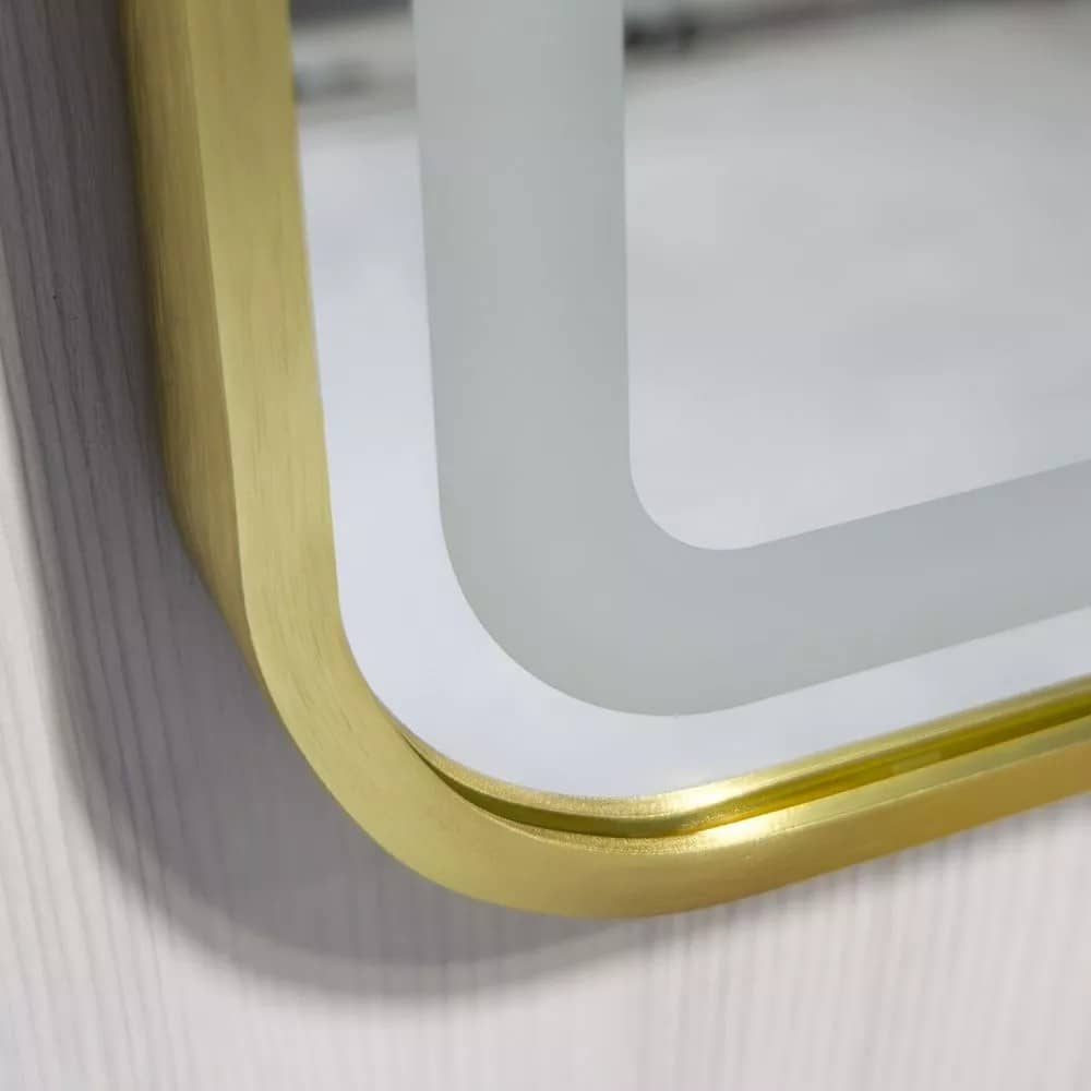 Зеркало в золотой раме 60 см Comforty Ситара-60, LED-подсветка, бесконтактный сенсор Зеркало в золотой раме 60 см Comforty Ситара-60, LED-подсветка, бесконтактный сенсор