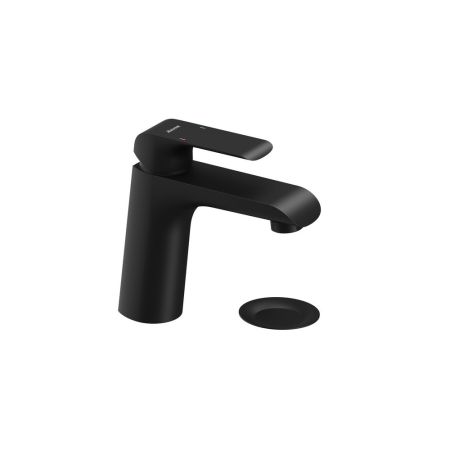 Смеситель для умывальника RAVAK Flat X070172 FL 013.20 с донным клапаном, черный